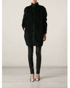 Alexander McQueen Textured Cocoon Coat - Lyst