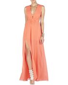 BCBGMAXAZRIA Alda Plunging V-Neck Cutout Gown - Lyst