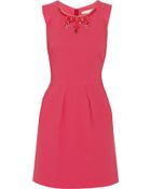 Matthew Williamson Tuck Embellished Crepe Mini Dress - Lyst
