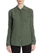 Equipment Brett Geometric-Printed Silk Blouse - Lyst