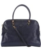 Tod's Royal Blue Leather Convertible Top Handle Bag - Lyst