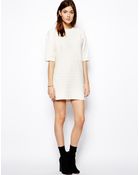 Asos Structured Waffle Knit Dress - Lyst