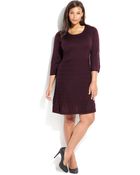 Calvin Klein Plus Size Three-Quarter-Sleeve Sweater Dress - Lyst