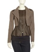 Sachin & Babi Peplum Leather Wool Jacket - Lyst