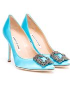 Manolo Blahnik Hangisi Embellished Satin 105mm Pumps - Lyst