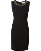 Emilio Pucci Chain Trimmed Collar Fitted Dress - Lyst