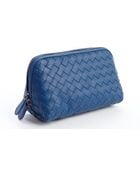 Bottega Veneta Bluette Intrecciato Leather Small Cosmetics Case - Lyst