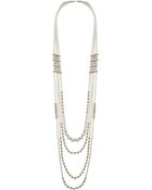Topshop Multi-row Faux Pearl Necklace - Lyst