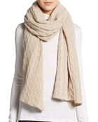 Portolano Cable-Knit Cashmere Scarf - Lyst