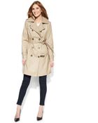 London Fog Petite Belted Double-Breasted Trench Coat - Lyst