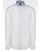 Armani Jeans Cotton Poplin Shirt With Contrasting Collar - Lyst