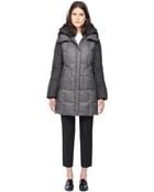 SOIA & KYO Alois-Sp Grey Down Coat With Hood - Lyst