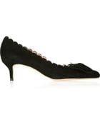 Oscar de la Renta Bowembellished Suede Pumps - Lyst