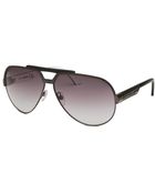Diesel Men'S Aviator Gunmetal And Black Sunglasses - Lyst