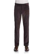 Saks Fifth Avenue Black Label Flat-Front Moleskin Trousers - Lyst