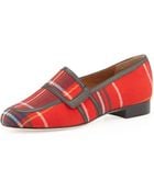 Bettye Muller Rolls Tartan Plaid Loafer - Lyst