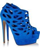 Brian Atwood Milou Cutout Suede Sandals - Lyst