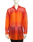 Lafayette 148 New York Ombre Silk Chiffon Blouse - Lyst