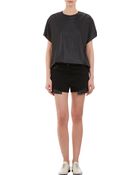 T By Alexander Wang Leather And Twill Shorts - Lyst