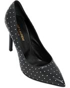 Saint Laurent 105Mm Paris Studded Leather Pumps - Lyst