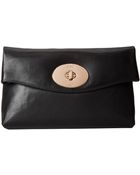 Coach Smooth Leather Turnlock Clutch - Lyst
