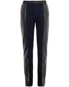 Celine Leather And Wool-Blend Skinny Trousers - Lyst