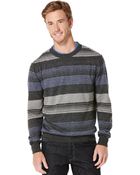 Perry Ellis Long Sleeve Stripe Sweater - Lyst