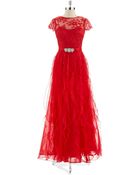 Teri Jon Lace and Ruffle Gown - Lyst
