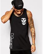 Asos Longline Tank With Misfits Print And Skater Fit - Lyst