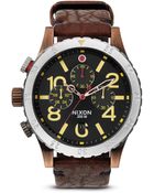 Nixon The 48-20 Chrono Leather Strap Watch, 48Mm - Lyst