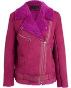 American Retro Shearling Biker Jacket - Lyst