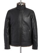 Guess Faux Leather Bomber Jacket - Lyst