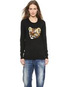 Markus Lupfer Tiger Cub Sequin Natalie Sweater - Black - Lyst