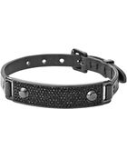 Michael Kors Pavé Plaque Leather Buckle Bracelet - Lyst