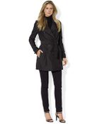 Lauren by Ralph Lauren Double-Breasted Trench Coat - Lyst