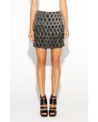 Nicole Miller Embellished Mini Skirt - Lyst