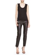 Escada Skinny Leather Pants - Lyst