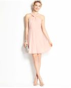 Ann Taylor Petite Silk Georgette Keyhole Halter Dress - Lyst