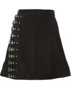 Saint Laurent Aline Buckle Skirt - Lyst