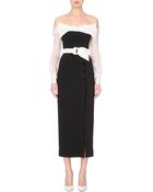 Alessandra Rich Off-The-Shoulder Stretch-Silk Dress - Lyst