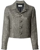 Saint Laurent Cropped Tweed Jacket - Lyst