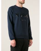 MSGM Logo Print Sweatshirt - Lyst