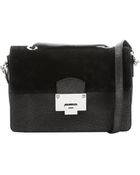 Jimmy Choo Black Leather And Suede 'Romy' Convertible Top Handle Shoulder Bag - Lyst