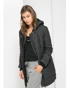 Mango Quilted Hooded Coat - Lyst
