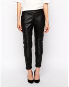 Y.a.s Devyn Leather Legging With Ribbing - Lyst