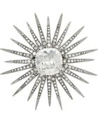 Kenneth Jay Lane Rhodium-Tone Crystal Brooch - Lyst