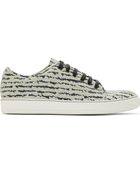 Lanvin Grey Leather Zebra Print Sneakers - Lyst