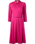 Oscar de la Renta Belted Shirt Dress - Lyst