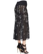 Donna Karan New York Crystal Houndstooth-Embroidered Midi Skirt - Lyst