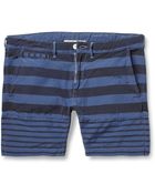 Remi Relief Slim-Fit Striped Cotton-Blend Shorts - Lyst